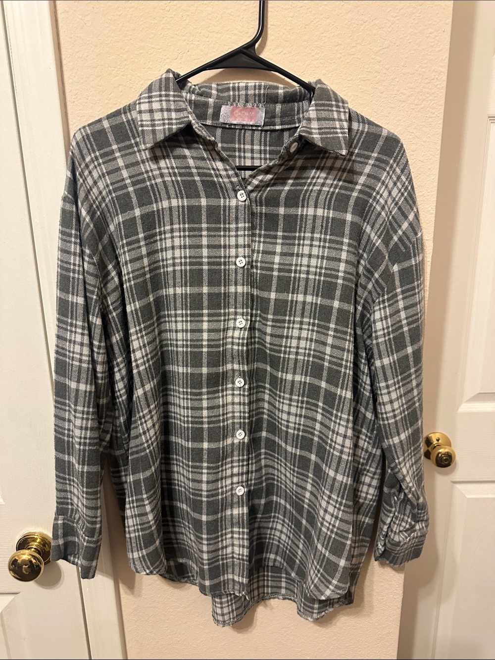 Women's Grey and White flannel. Size Medium.